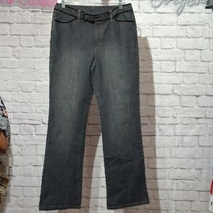 Women's Straight-Leg Jeans in Dark Gray
